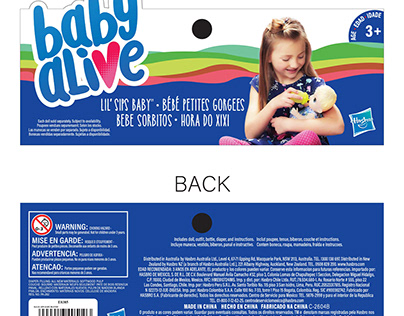 BABY ALIVE DOLL PACKING TOP CARD DESIGN