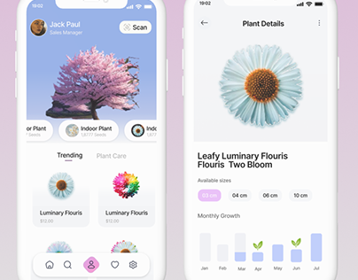 Plants growing App design