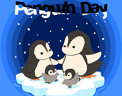 طراحی پست اینستاگرام روز پنگوئن ها