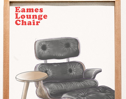 Drawing of Eames Lounge chair