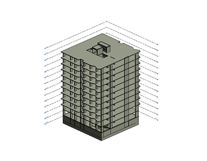 Modeling of 13 Floors Residential Tower on Revit .