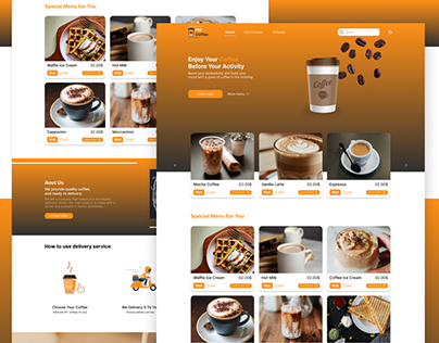 Website Hot Coffee UI Design