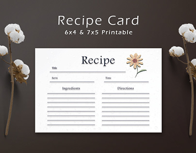 Free Sunflower Recipe Card Template
