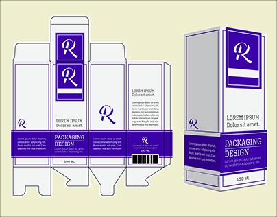 Packaging design box layout.