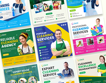 Cleaning service social media template
