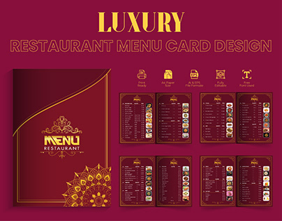 Luxury Restaurant Menu Card