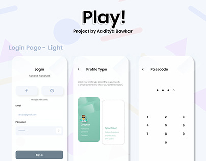 Play! Login Page Concept UI