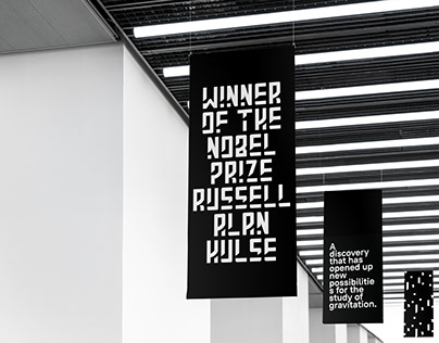 Visual identity for ''Russell Alan Hulse'' exhibition.
