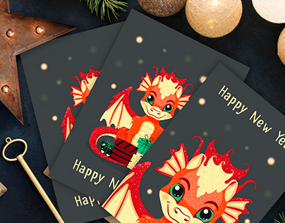 NEW YEAR CARD FOR THE YEAR OF THE DRAGON