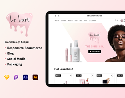 Cosmetic Ecommerce, Blog, Social media and Packaging