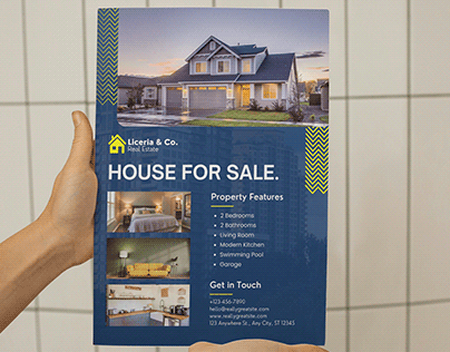 Modern Minimalist Modern House For Sale Flyer template