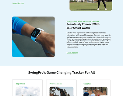 HOME PAGE FOR GOLF SWING TRACKER