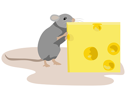 Project thumbnail - Mouse and cheese - illustration for children book