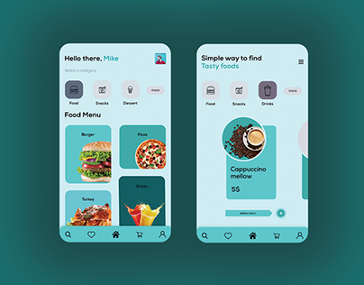 Food mobile app ui design