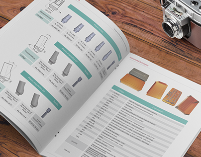 Some pages of Catalogue design for Inspiral Implants