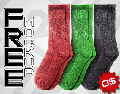 2k FREE Pair of Socks PSD Mockup Template - DOWNLOAD