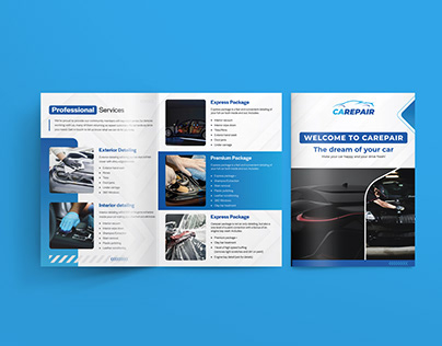 Bifold Brochure Design for Automobile Service