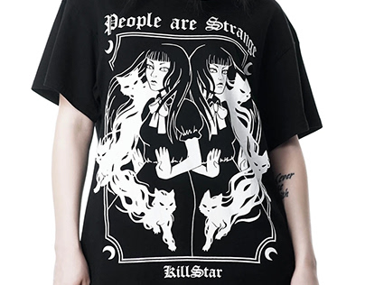 Killstar Firestarter Baphomet Satanic Gothic Punk Relaxed Top T Shirt  KSRA002518 - Fearless Apparel