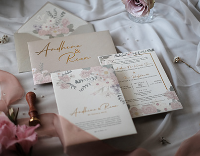 Wedding Invitation : Pastel Flowers