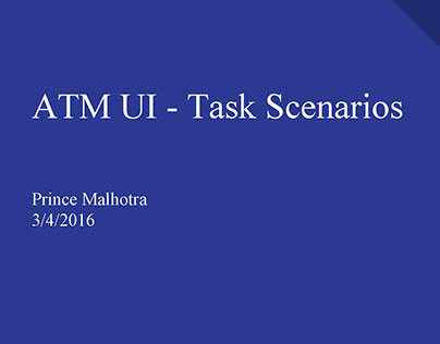 UX - Personas & Task Scenarios for ATM Project