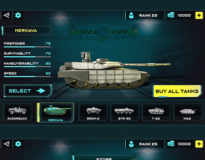 Military Tank Game UI