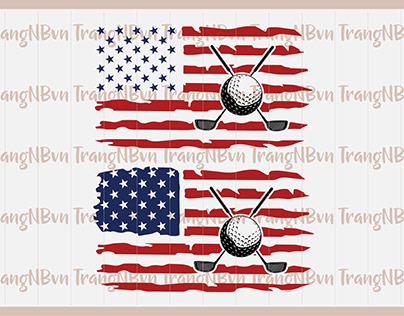 Distressed Golf American Flag EPS-SVG-PNG-JPG files