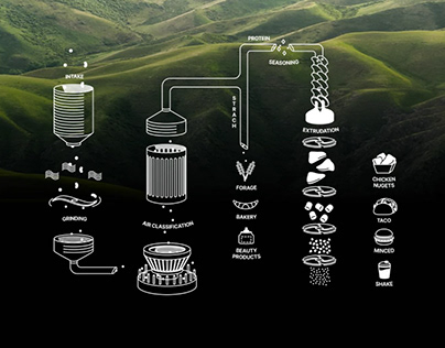 Industrial process flow illustration