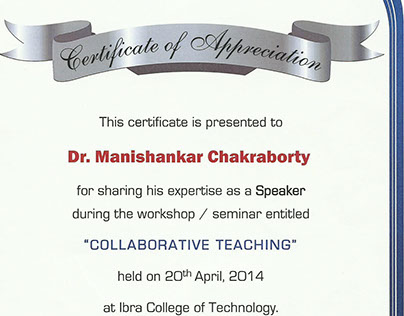 Certificates of Dr Manishankar Chakraborty, Set-3