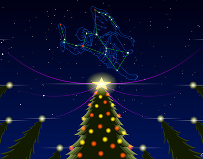Winter Orion 冬のオリオン座とクリスマスツリー