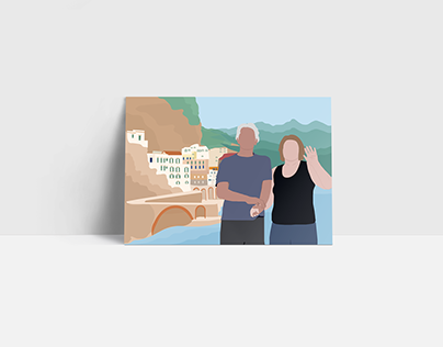 Cartão postal com ilustração | Nápoles Itália