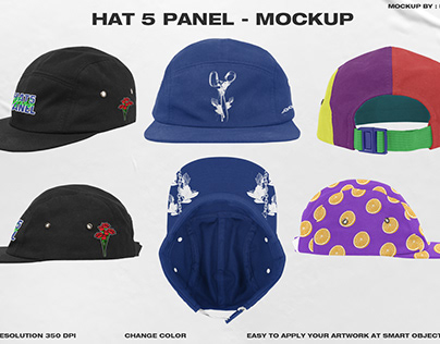 Hat 5 Panel - Mockup (1 free)