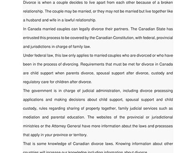 Divorce Law in Canada