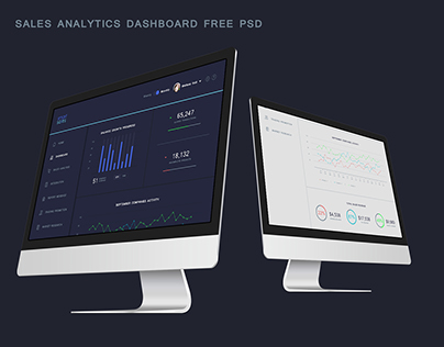 Sales analytics dashboard free psd