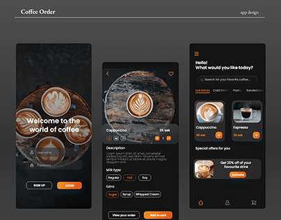 Coffee Ordering App Design