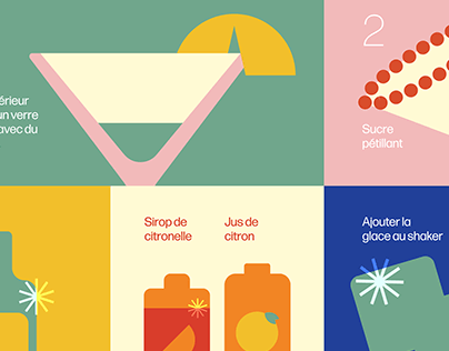 Recette cocktail Artifice - Illustration infographique