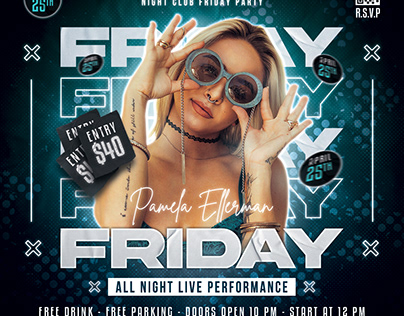 Night Club Friday Party Flyer Template