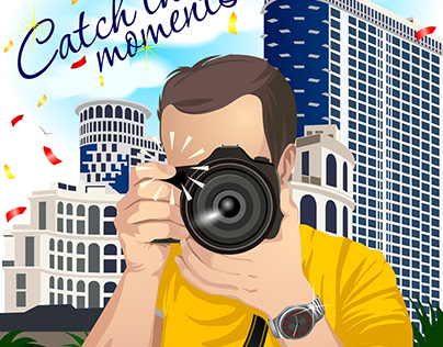 Catch the moments! Photographer illustration