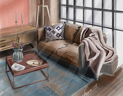 Sketches of interiors by references