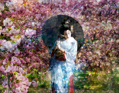 Photoshop of multiple images together Geisha