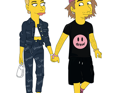 The Biebers as Simpsons