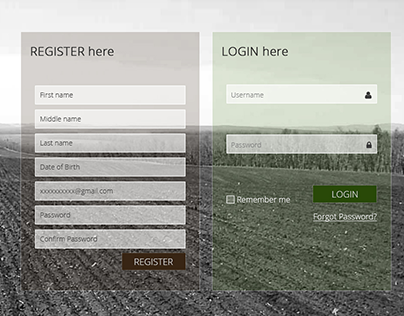 Login & signup Page in single page for Agriculture app