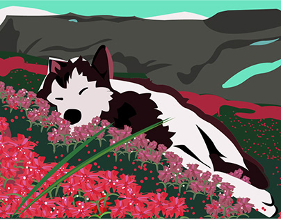 Иллюстрация вектор Спящий пёс