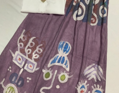 Handmade dyeing skirt