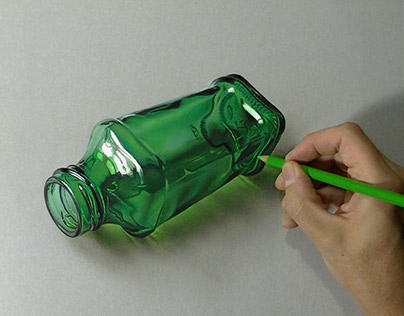 Drawing a green bottle