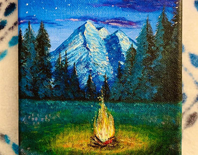 Autumn Campfire in Acrylic
