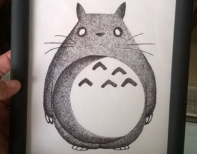 ILUSTRACIÓN PUNTILLISMO (Totoro)
