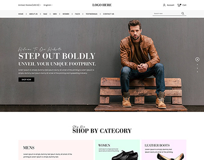 LEATHER SHOOES & BOOTS FOR MENS & WOMENS WEBSITE DESIGN