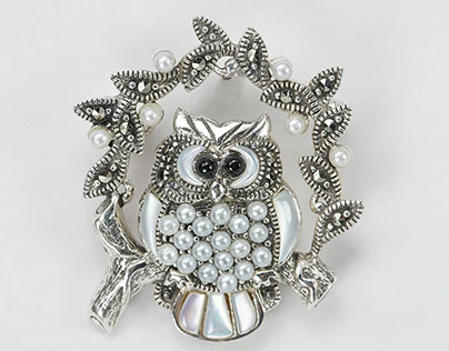 Buy Silver Owl Brooch Online | Silverare