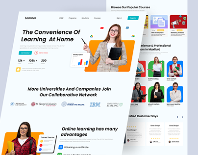 Online Learning Landing page