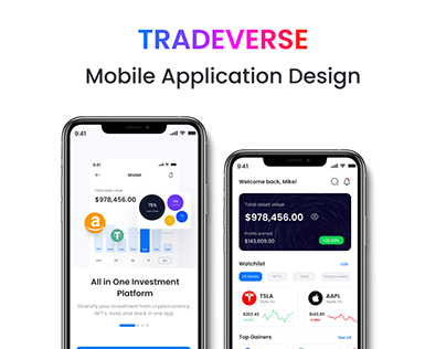 TradeVerse, An Investment Platform. UI Design